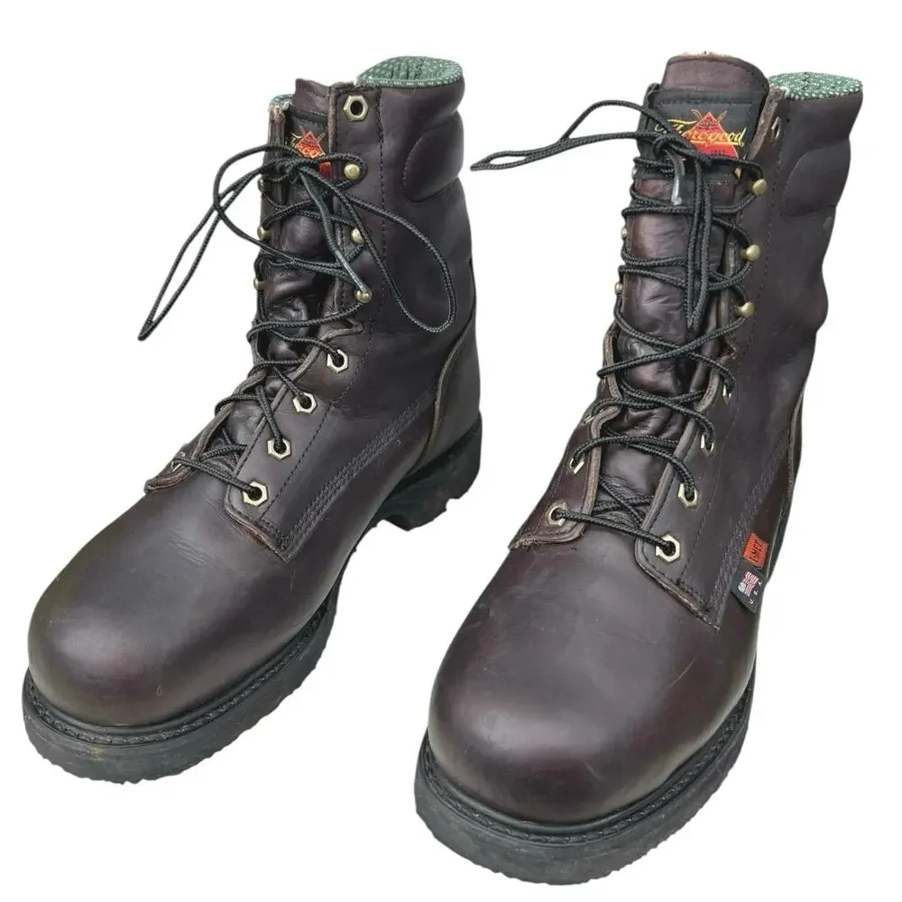 Thorogood Men’s American Heritage Steel Toe Brown Leather Work Boot Size US 8 D